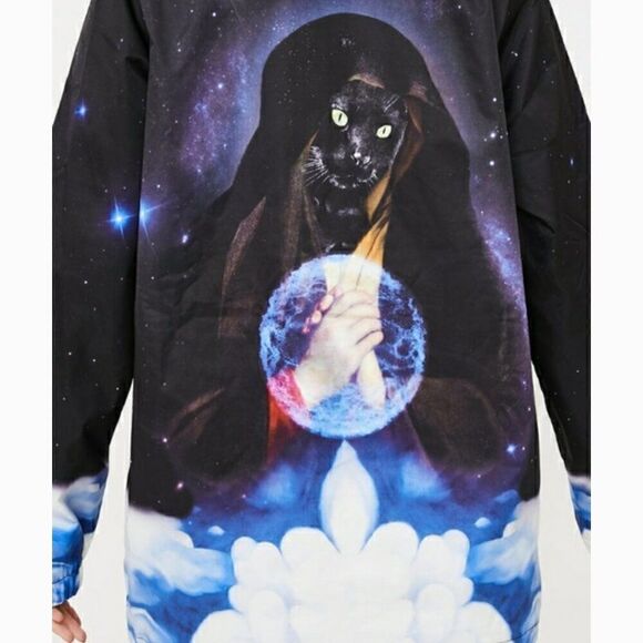 RIPNDIP Nasa Space Commit Half Zip Hooded Pullover Mens Size S Cat Wizard Nerm - Picture 12 of 12